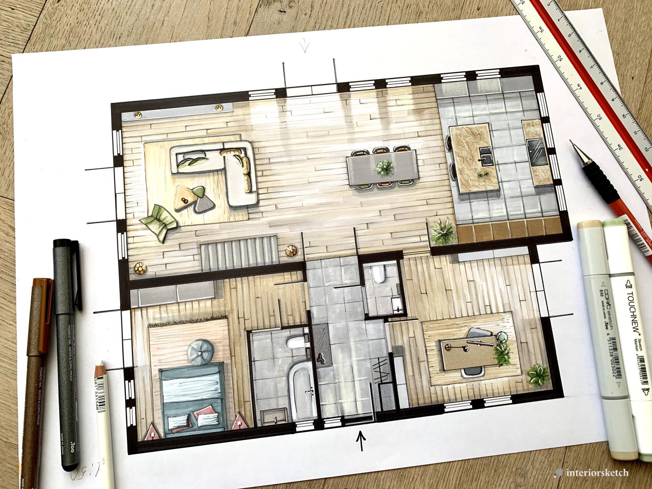 Interieur tekenworkshop Olga Adler Realiseer je droomhuis