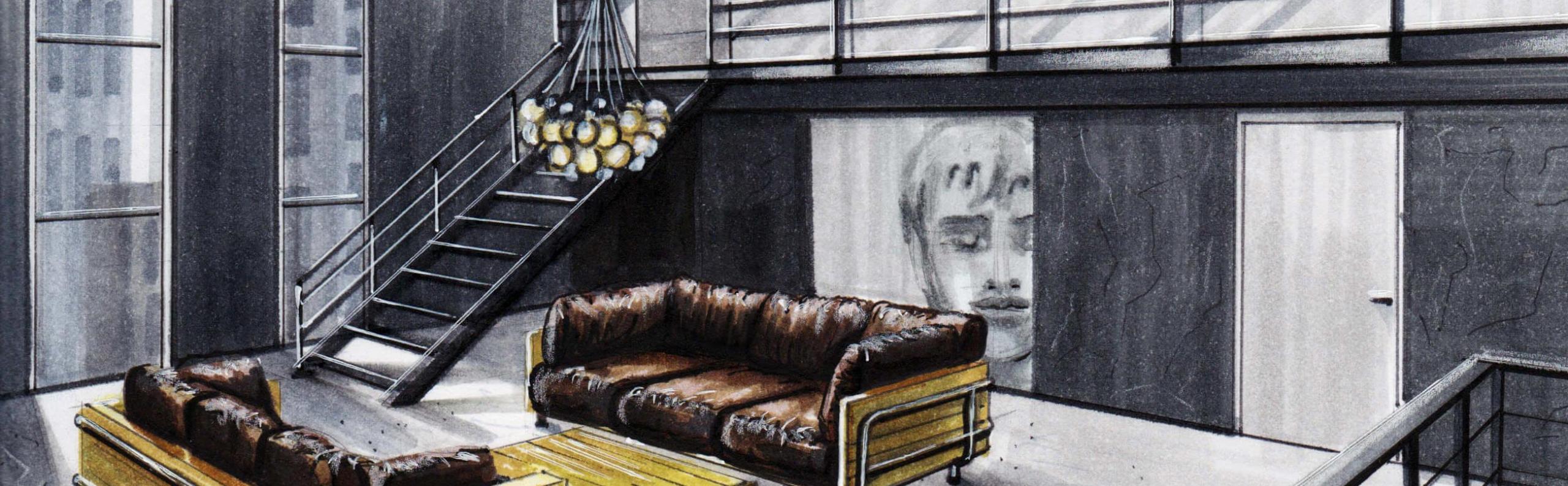 Beurs Eigen Huis Interior Sketch Olga Adler interieur ontwerp design tekeningen