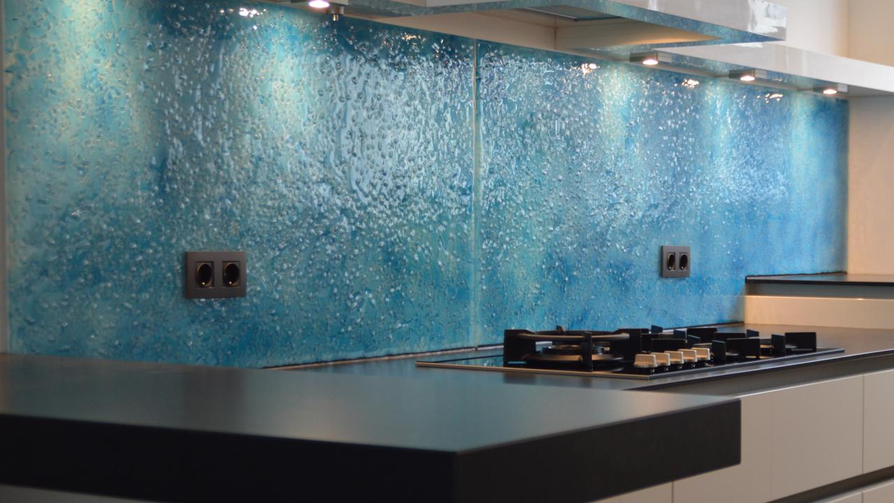 Beurs Eigen Huis Edelglas glas in lood keukenwanden glazen deuren