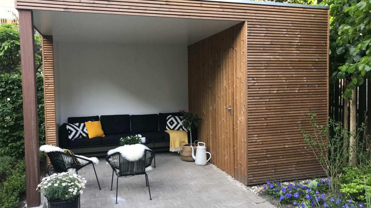 Tuinhuis Overkapping inspiratie trends REALISEER JE DROOMTUIN