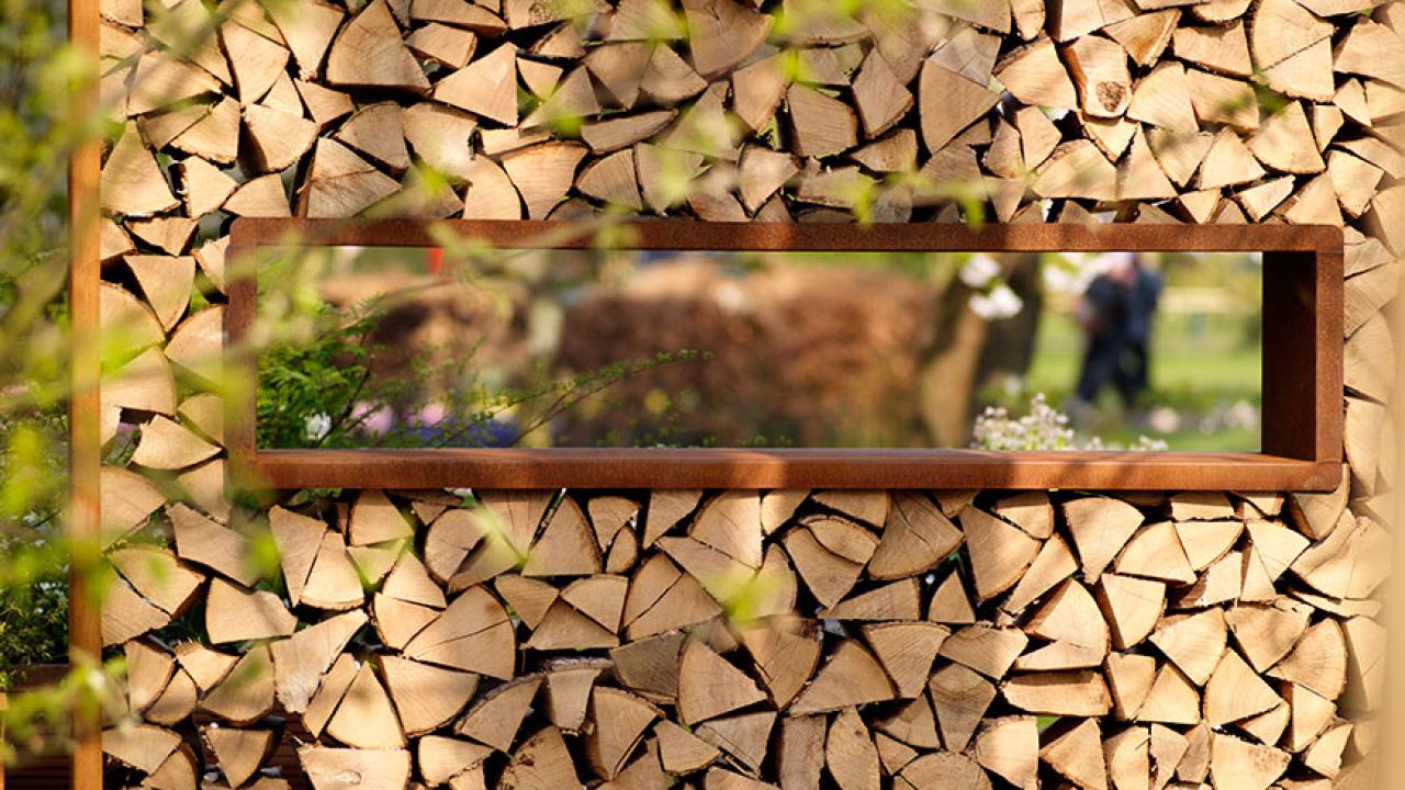 Tuinhaard tuin hout opslag inspiratie REALISEER JE DROOMTUIN