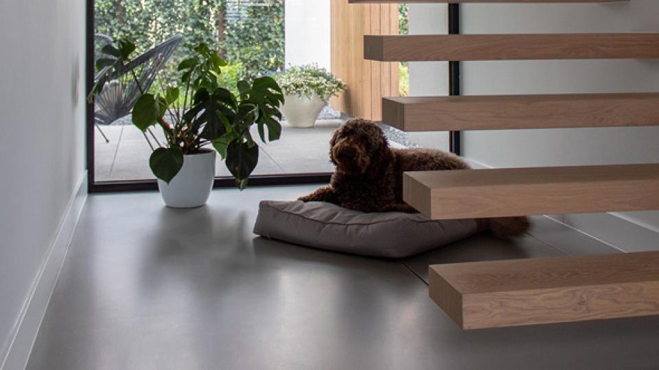 Gietvloer betonlook tips droomhuis Beurs Eigen Huis